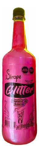 Botella De Sirope Con Glitter Sabor Algodón De Azúcar
