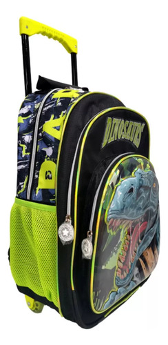 Mochila Phi Phi Con Carro Dinosaurio Color Negro