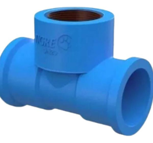 Tê Azul 25mm C/ Bucha Latão 3/4  Para Condução De Água Fria