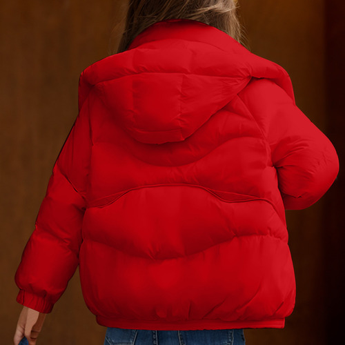 Chaqueta De Algodón, Gorro Grueso Y Desmontable, Chaqueta De Algodón Versátil W