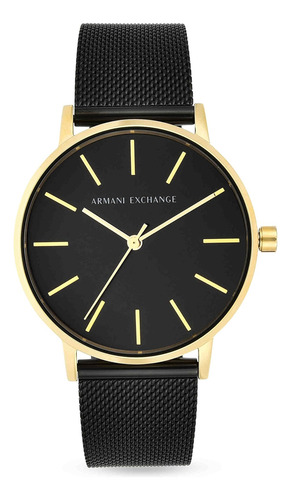 Ax Armani Exchange Reloj Negro Con Correa De Malla De Acero