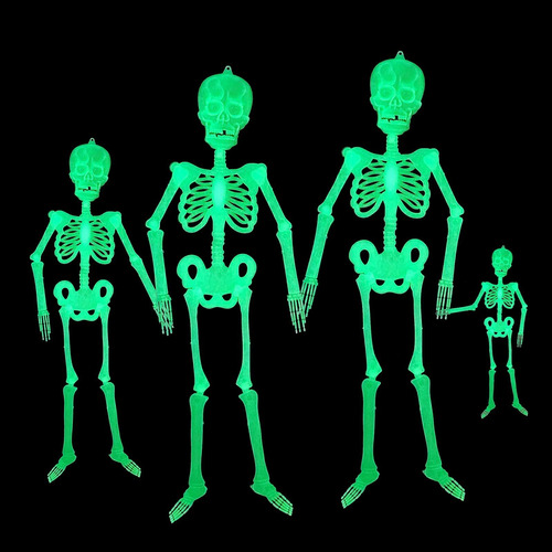 4 Piezas De Esqueleto De Halloween Luminoso Que Brilla ...