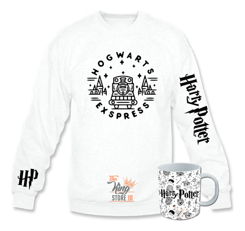 Poleron Polo + Taza, Hogwarts Express, Tren, Harry Potter, Fans, Xxl