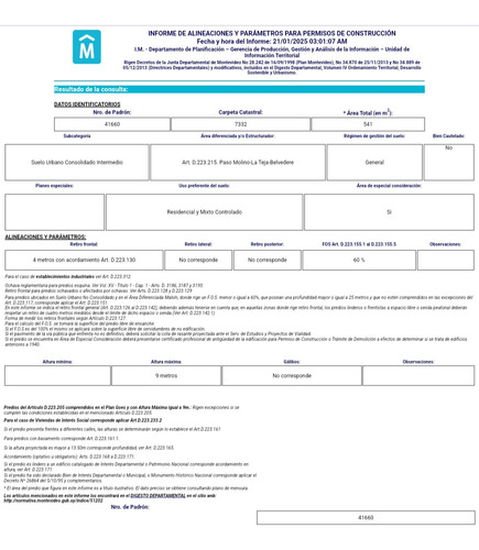 Atención Inversor Vendo Padrón De 541m2 Frente 18metros Largo 30 Metros Fos 60% Mts Av Agraciada Paso Molino Usd 150.000 Dolares