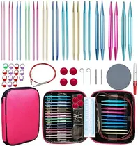 Comprar Mdoker Juego De 13 Pares De Agujas De Tejer Circulares De De