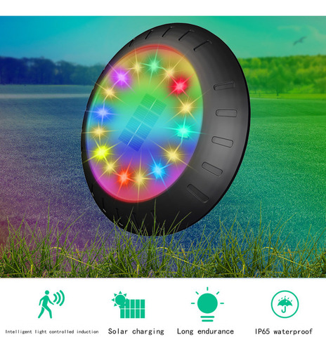 Luces De Suelo Solares E Para Exteriores Con 16 Led Multicol