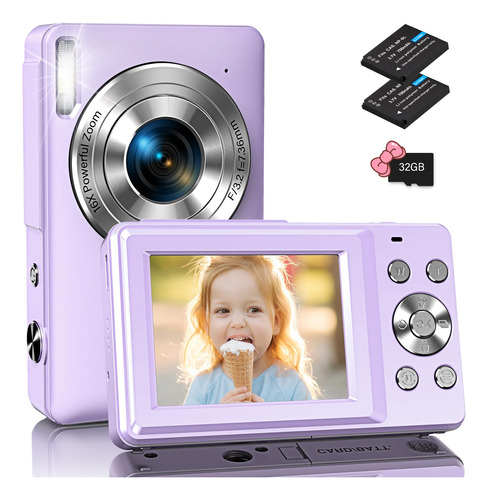 Digital Camera, Kids Camera With 32gb Card Fhd P 44mp Vlogg.