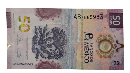 Billete 50 Pesos Serie Ab Palíndromo - Nuevo - Sin Circular