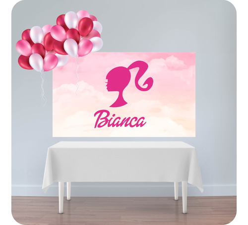 Banner Fondo Candy Bar Cumpleaños Barbie 150x90