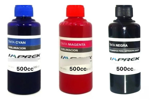 Tinta Sublimacion Para Epson Negro Cyan Magenta 500cc Promo