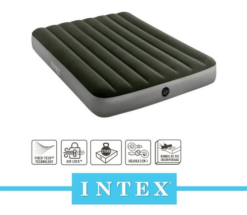 Imagen 2 de 2 de Colchon Inflable 2 Plazas Dura Beam Standard Con Bomba Intex