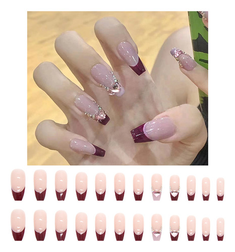 Uñas Postizas Pegamento De Uñas Postizas Decoradas Color Z387