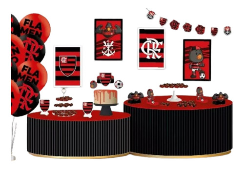 Kit Festa Pronta Decoração Flamengo Oficial C/ 62 Itens  