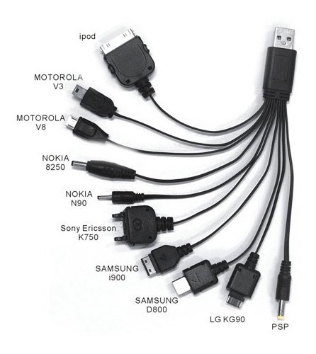 Cargador Universal Usb 10 En 1 Para Celulares Y Ipods