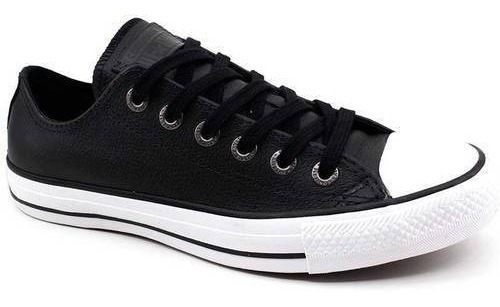 all star de couro preto feminino