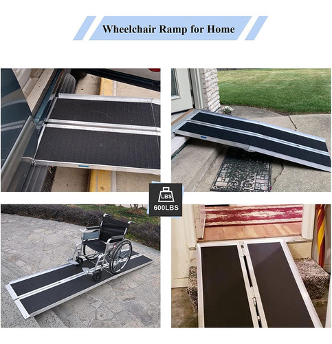 Wheelchair Ramp For Home, Portable Aluminum Wheelchair Ramp