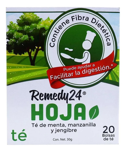 5 Pzas Té Remedy 24 Menta Jengibre Y Manzanilla 20 Pzas