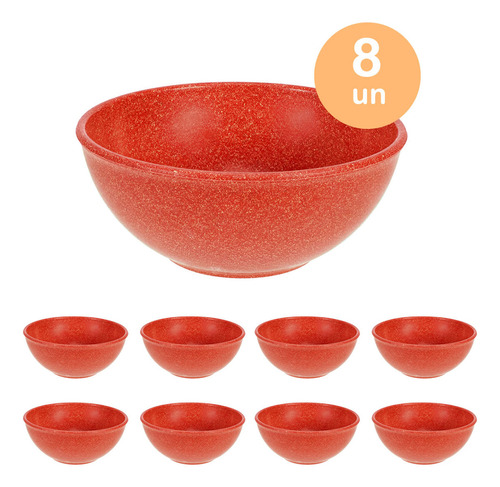 8un Tigela 500ml Bowl Cumbuca Vasilha Sopa Caldo Vermelho