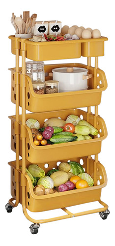 Carro Frutero Organizador De Cocina Con 4 Niveles Y Ruedas