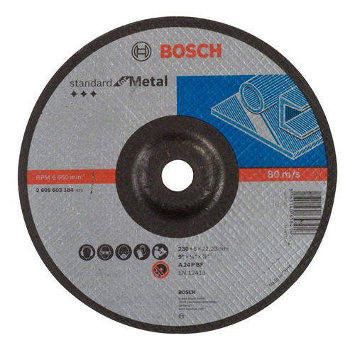 Discos Desbaste 9  X 7/8 , 8mm Espesor, Grano 24 (bosch)