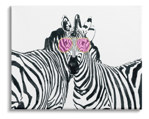 Stupell Industries Zebra Safari Animal Pair Pink Gafas De So