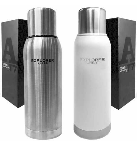 Imagen 5 de 10 de Termo Acero Inoxidable Explorer 1 Litro Blanco Premium