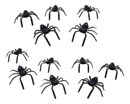 Mini Aranhas Pretas Halloween - 12 Unidades