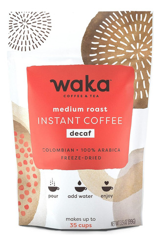 Waka - Café Instantáneo De Calidad, Tostado Medio Descafeina