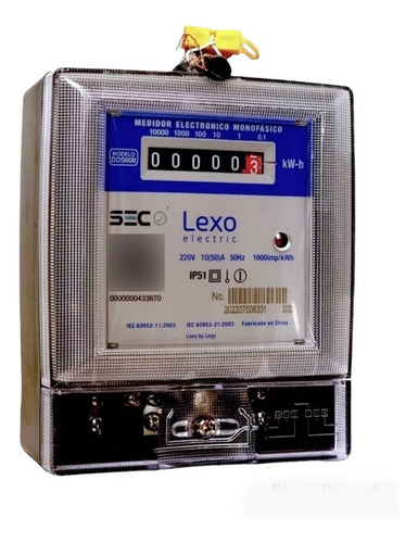 Medidor Monofasico Análogo 10(50)a Calibrado Lexo Electric