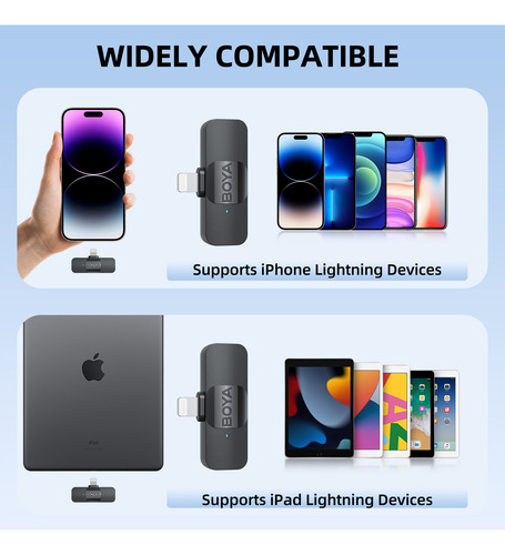 Boya By-v2 Micrófono Inalámbrico Lavalier Para iPhone iPad