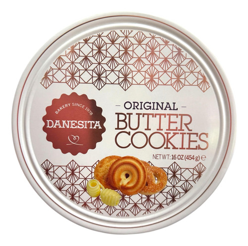 Lata Biscoito Importado Butter Cookies Danesita 454g Danish