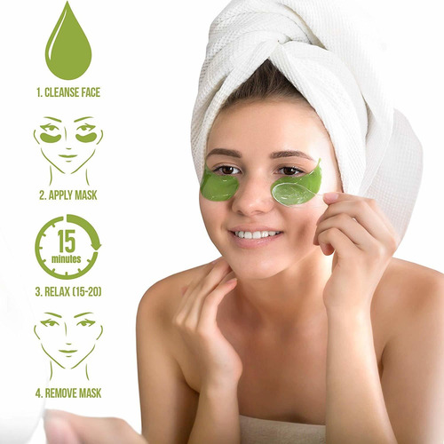 Máscara Tratamiento De Ojos Aloe Vera (30 Pares) Reduce La H