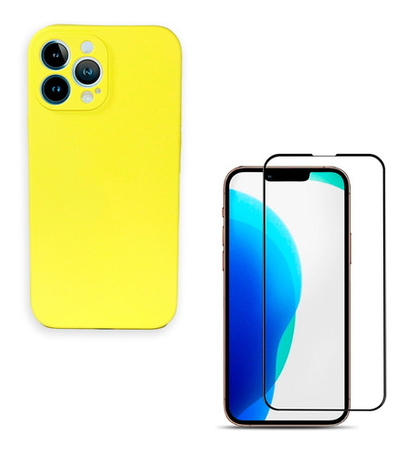 Carcasa + Lamina Para iPhone 13 Pro Max Goma Colores