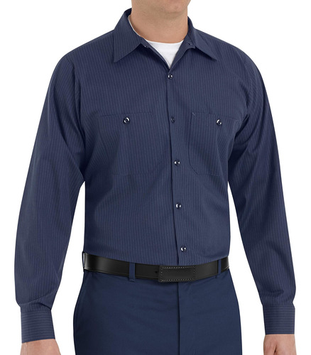 Red Kap Camisa De Trabajo Durastripe Para Hombre, Raya Doble