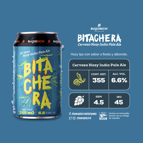 Cerveza Artesanal Buqui Bichi Bitachera (hazy Ipa) 12 Pz.