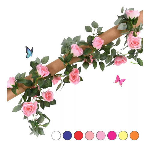 Cadena De Rosas Artificiales De Calidad Aaa De 2,5 Metros