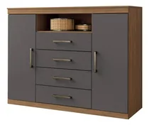 Comprar Comodas Cajoneras 2 Puertas 4 Cajones Dormitorio Cafe 303844