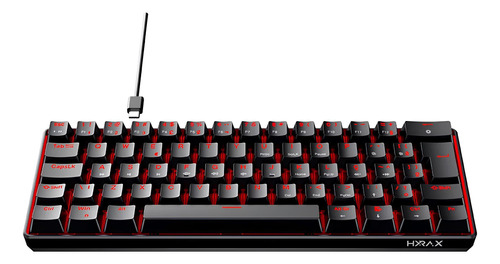 Teclado Mecanico Gamer Hyrax Preto Hck61b Switch Red