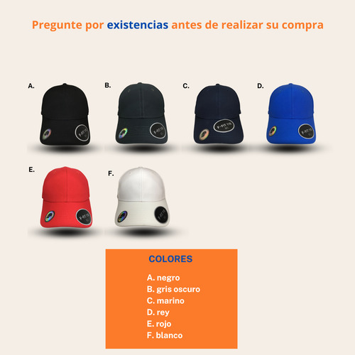 Gorra F-fit Abierta 50 Pzs Color A Elegir
