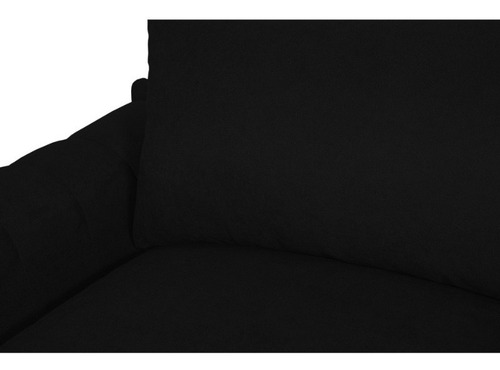 Sofá Briana 2 Cuerpos Chenille Tipo Lino Negro