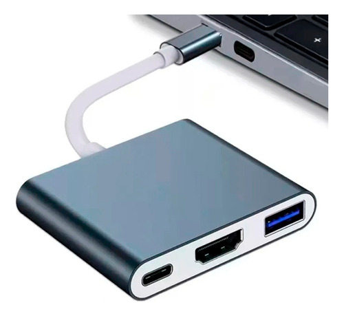 Cabo Adap Usb 3.1 Tipo C Thunderbolt 3.0 X Hdmi Usb 3 Tipo C