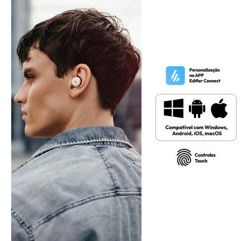 Fone De Ouvido Tws Bluetooth 5.3 Edifier W160t Cor Marfim