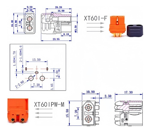 Enchufe De La Serie Xt60i Amass Xt60ie-m Xt60ipw-m, 2 Unidad