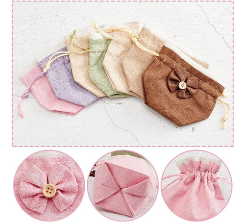 Bolsa De Regalo Con Cordón, 7 Bolsas De Regalo Con Lazo, Reu