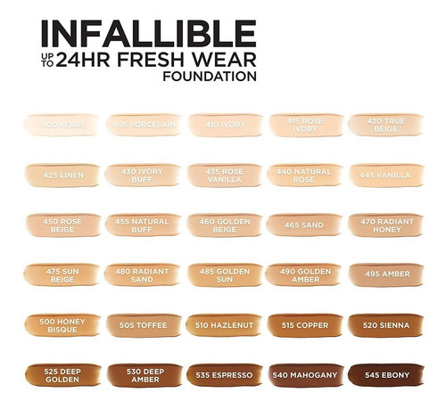 Base de maquillaje L'Oréal Paris Infallible tono 480 radiant sand - 30mL