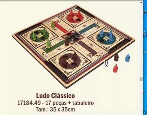 Jogo de Tabuleiro Ludo Real - Madeira - Com Estojo - Pentagol