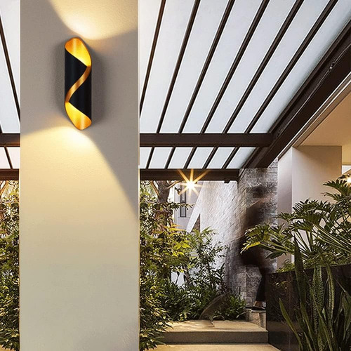 Aplique Lampara Led De Pared Exterior Interior Espiral