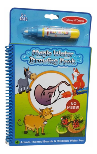 Libro De Agua Magic Water Drawing Book Animales Celeste