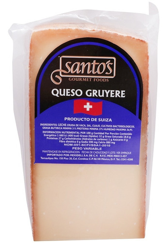 1 Kg Queso Gruyere Suizo Santo's