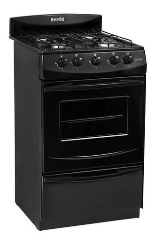 Cocina Escorial Candor S2  Gas Natural 4 Hornallas Negra 